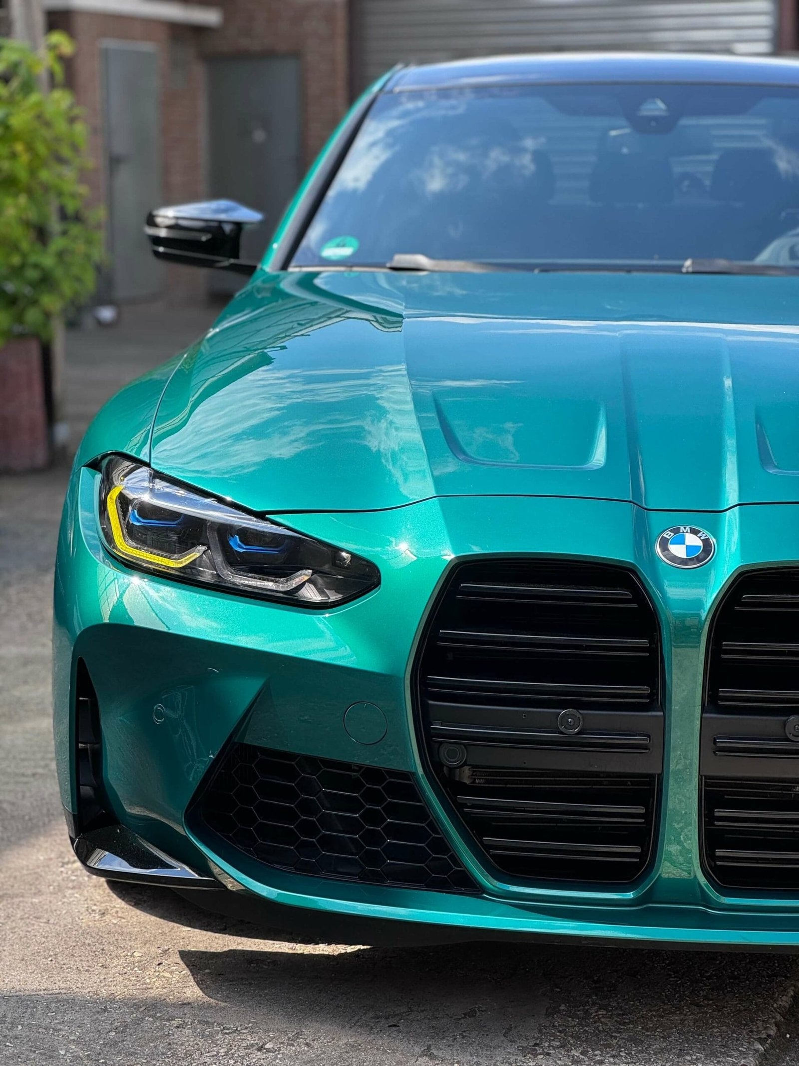 Front eines BMW M4 mit glänzendem Lack